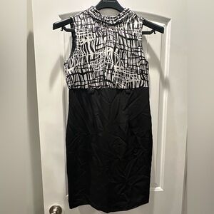 Elegant Black and White Patterned Dress